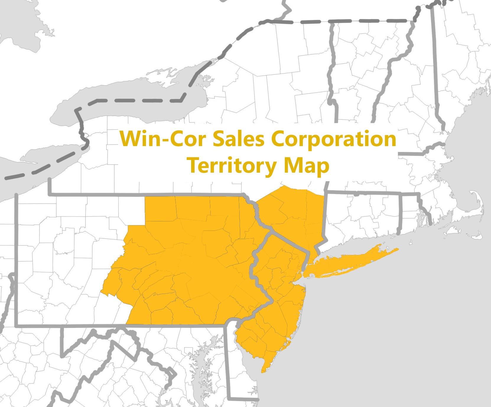 Win-Cor Sales Corporation Territory Map